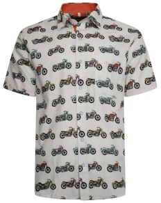 KAM Hemd mit Motorrad-Print Multi